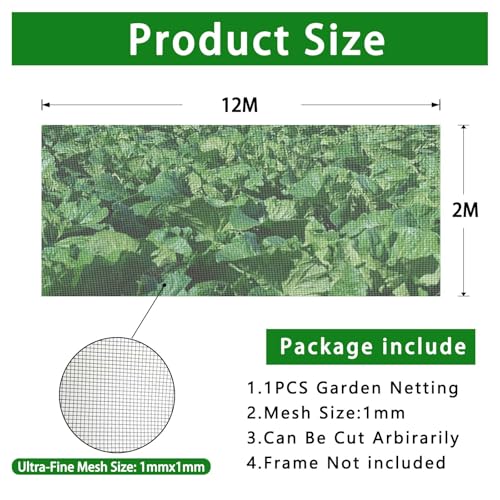 2x12m Black Thickened Garden Mesh Netting: image 3